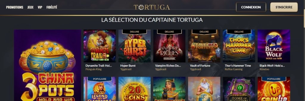 Tortuga casino jeux